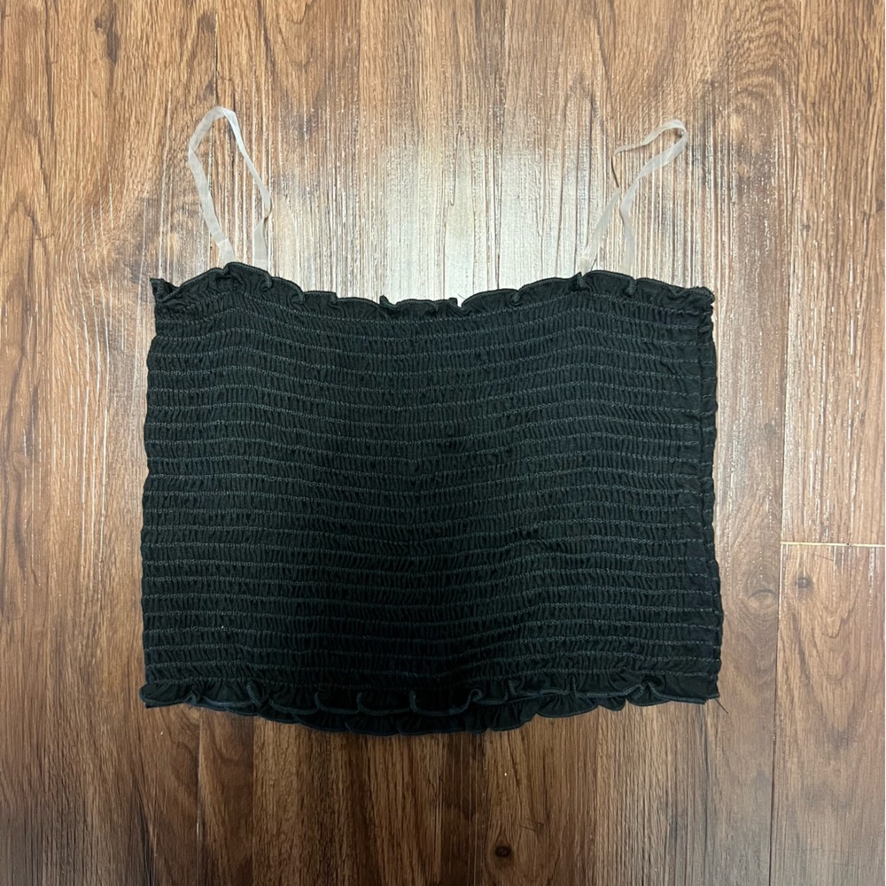 Caution to The Wind tube top strapless stretchy Women’s Black XS/S/M crop top